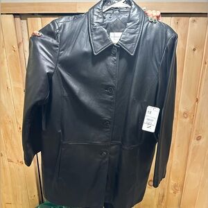 WORTHINGTON GENUINE LAMBSKIN LEATHER COAT SIZE 1X